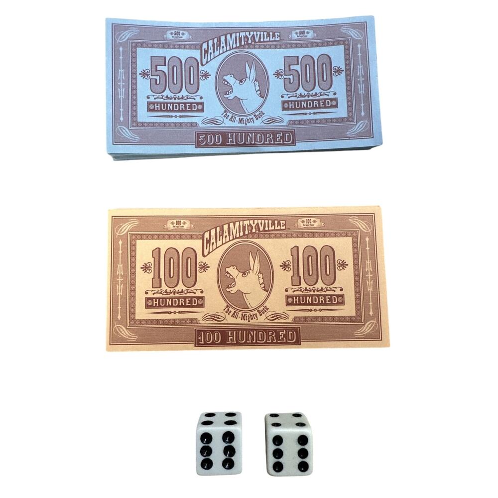 Fundex Calamityville The Gold Rush Game REPLACEMENT Money and Dice